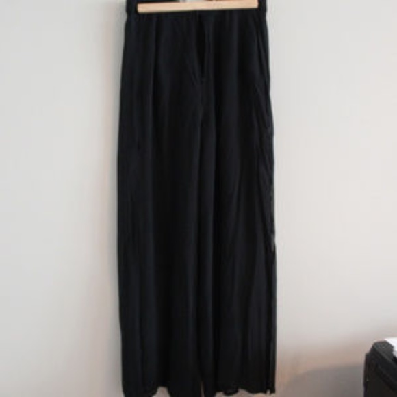 Vintage Tadashi Shoji Black Chiffon Panel Pant, Size 12 - Picture 6 of 9